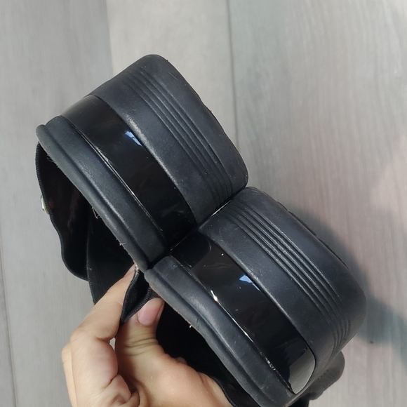 Bzees Womens Comfort Desire Peep Toe Elastic Strap Wedge Sandals shoes sz 10M - Picture 5 of 11